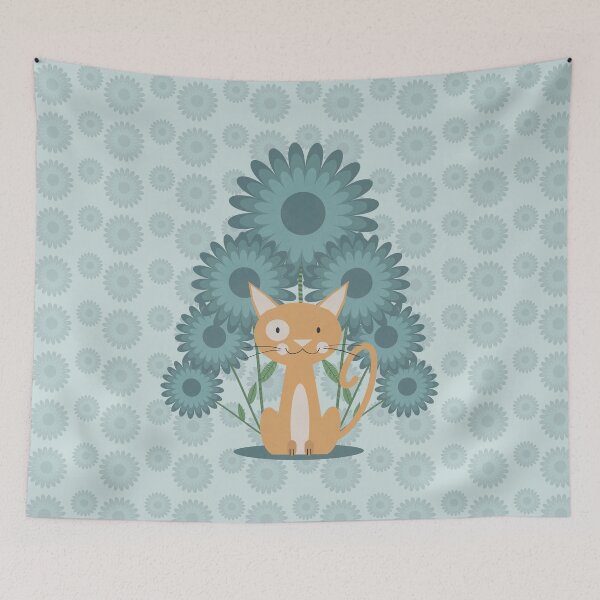 Item preview, Cat in the Flowerfield designed and sold by KarinBijlsma.