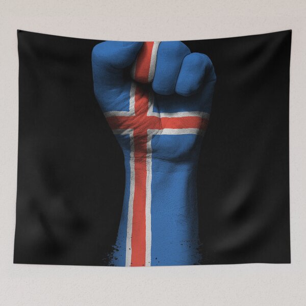 Item preview, Flag of Iceland on a Raised Clenched Fist  designed and sold by JeffBartels.