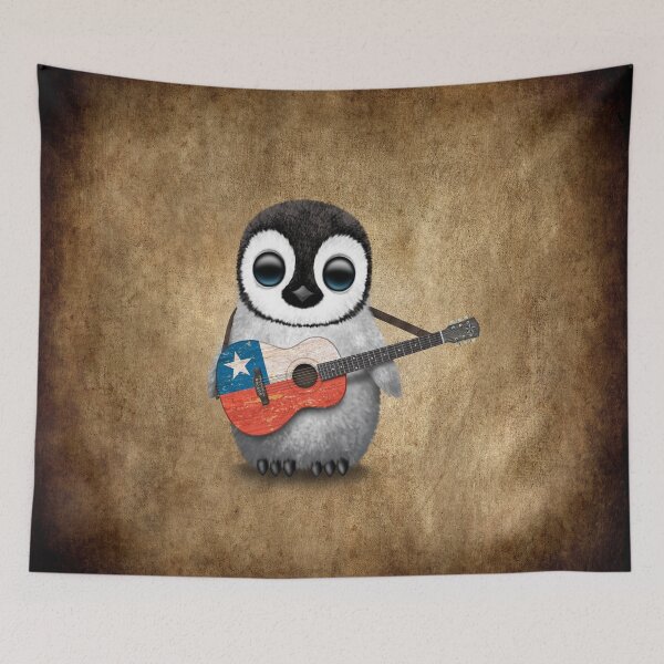 Item preview, Baby Penguin Playing Chilean Flag Guitar designed and sold by JeffBartels.