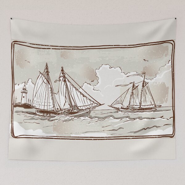 Item preview, Vintage View of Sailing Ships on the Sea designed and sold by aurielaki.