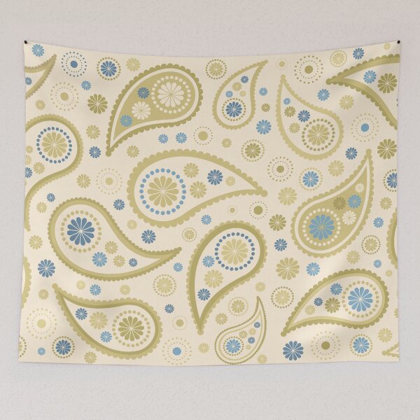 Item preview, Paisley Funky Design Cream Golds Blues designed and sold by NataliePaskell.