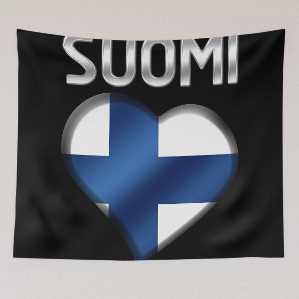 Item preview, Suomi - Finnish Flag Heart & Text - Metallic designed and sold by Graphix.