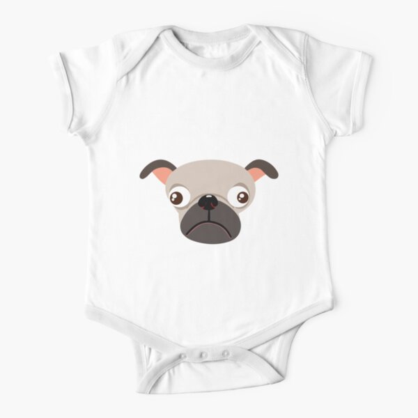 Pug Short Sleeve Baby One-Piece