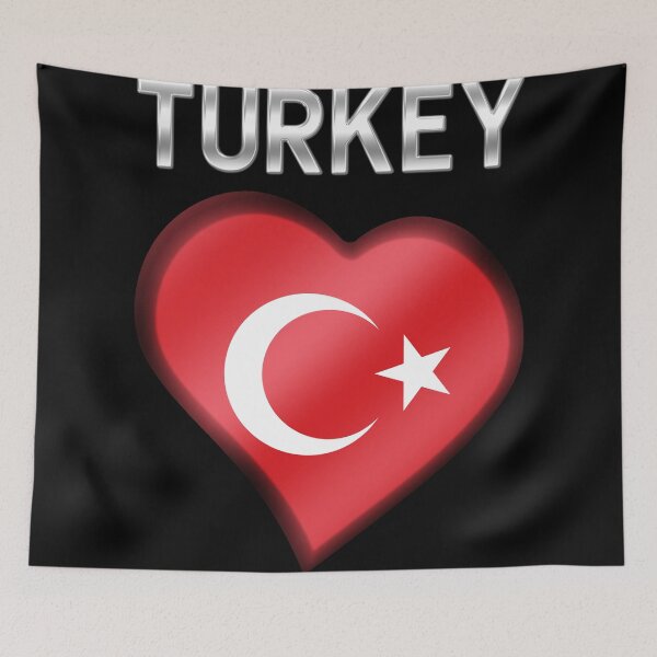Item preview, Turkey - Turkish Flag Heart & Text - Metallic designed and sold by Graphix.