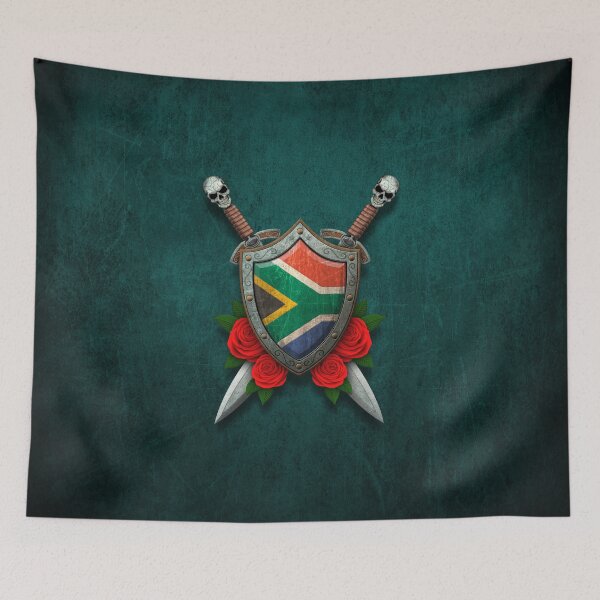 Item preview, South African Flag on a Worn Shield and Crossed Swords designed and sold by JeffBartels.