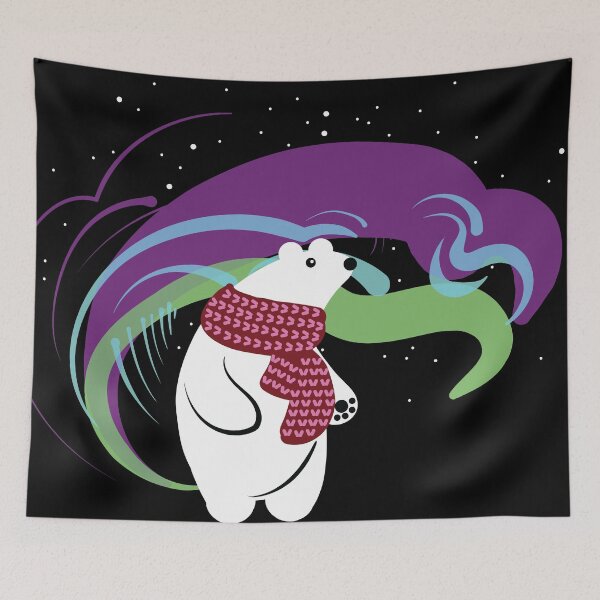 Item preview, Bear admires the Northern lights designed and sold by irishkalia.