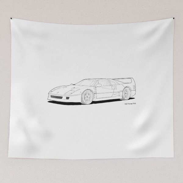 Item preview, 1987 Ferrari F40 Line Illustration designed and sold by DigitalCel.
