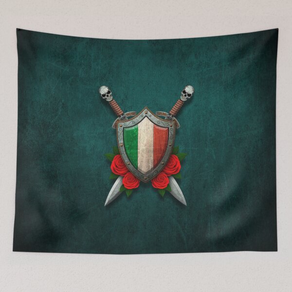 Item preview, Italian Flag on a Worn Shield and Crossed Swords designed and sold by JeffBartels.