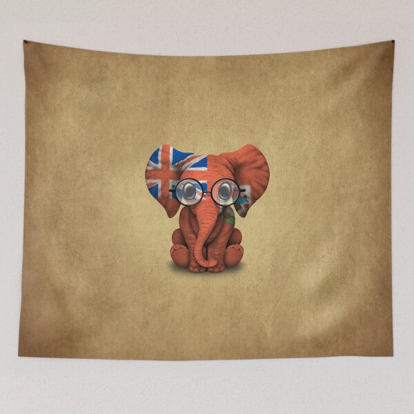 Item preview, Baby Elephant with Glasses and Bermuda Flag designed and sold by JeffBartels.