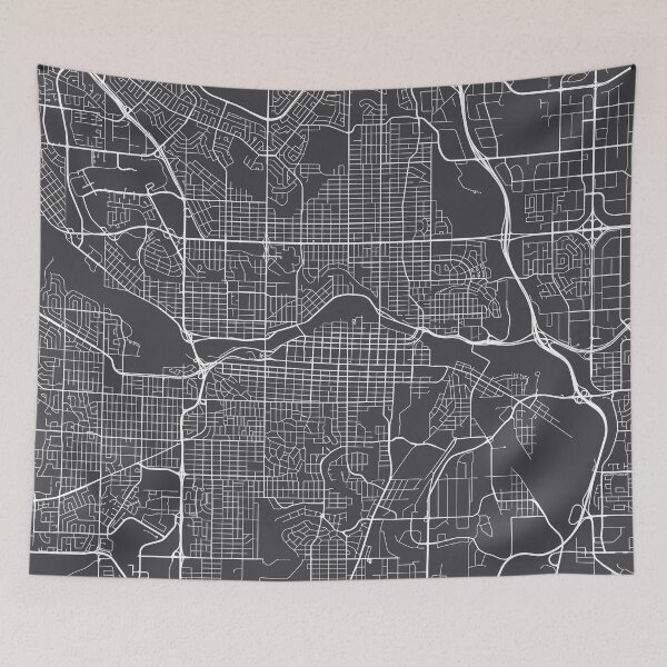 Item preview, Calgary Map, Canada - Gray designed and sold by MainStreetMaps.