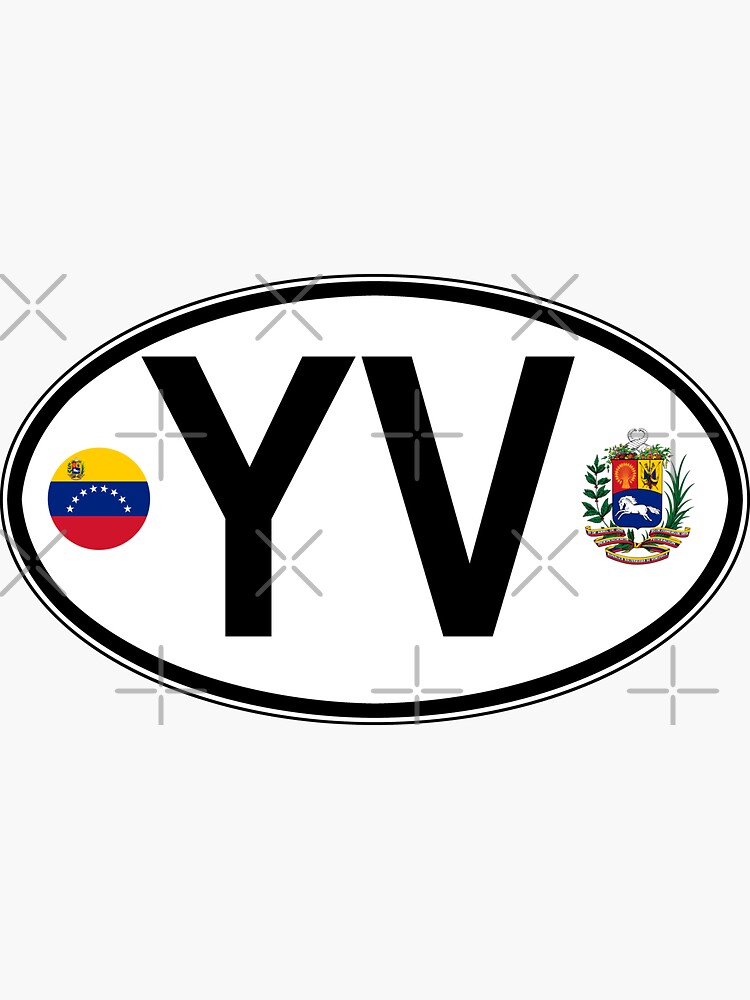 Venezuela Oval Country Code Decal&quot; Sticker for Sale by rogue 