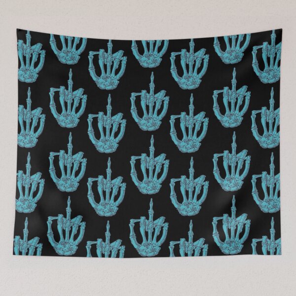 Item preview, Skeletal Middle Finger - Blue designed and sold by BonesToAshes.