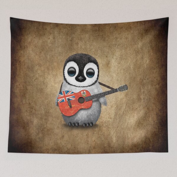 Item preview, Baby Penguin Playing Bermuda Flag Guitar designed and sold by JeffBartels.