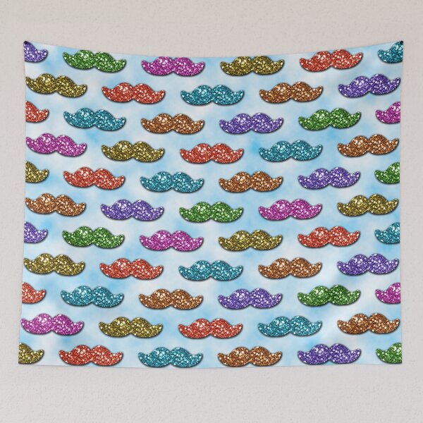 Aperçu de l'œuvre Motif de moustache pailletée créée et vendue par tees2go.