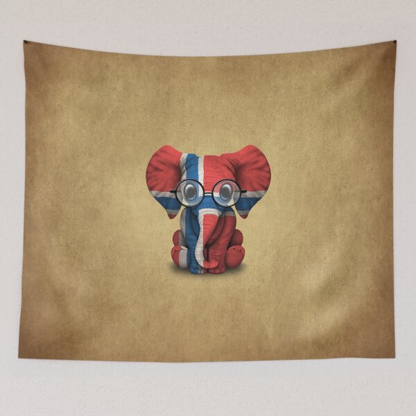 Item preview, Baby Elephant with Glasses and Norwegian Flag designed and sold by JeffBartels.