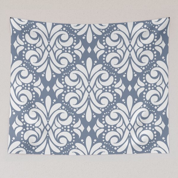 Item preview, Blue and white vintage pattern. Elegant classic texture. Luxury ornament. Royal, Victorian, Baroque elements. Design #278. designed and sold by Annartlab.