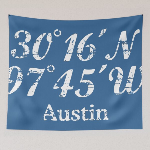 Artikelvorschau, Austin, Texas Koordinaten Vintage Weiß entworfen und verkauft von theshirtshops.