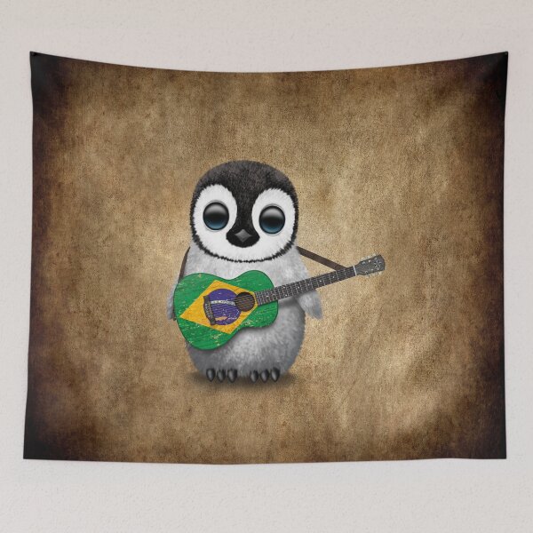 Item preview, Baby Penguin Playing Brazilian Flag Guitar designed and sold by JeffBartels.