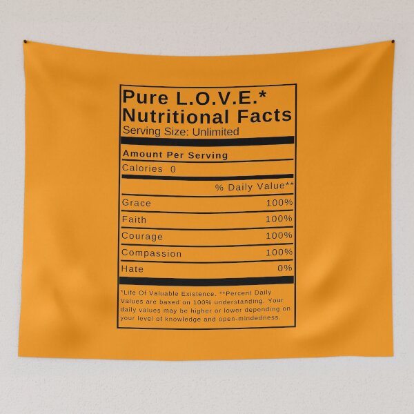 Item preview, Pure Love Nutritional Facts - Orange designed and sold by 4wordsmovement.