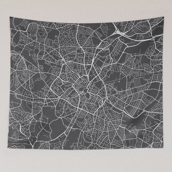 Item preview, Birmingham Map, England - Gray designed and sold by MainStreetMaps.