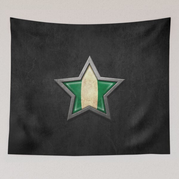 Item preview, Nigerian Flag Inside of an Aged and Scratched Star designed and sold by JeffBartels.