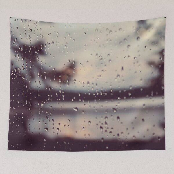Item preview, Rain drops on window color photo designed and sold by gurso27.