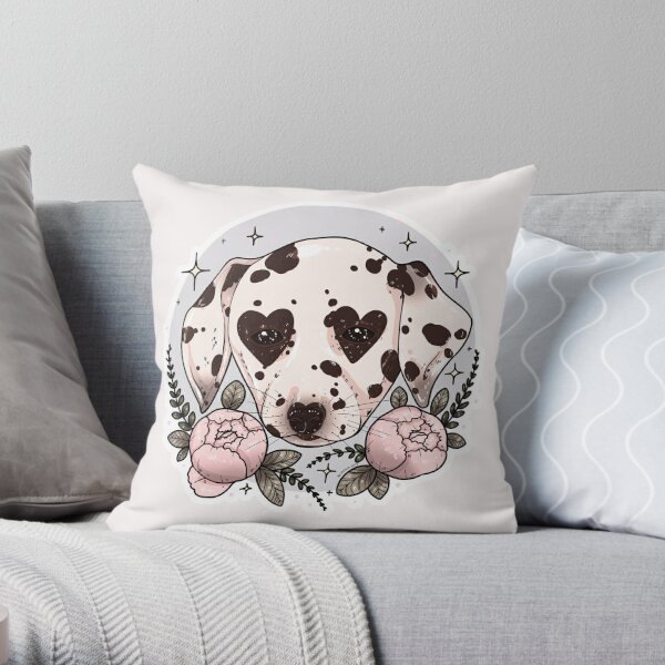 Clever and Cute Pet Dog Dalmatian Pattern Throw Pillow Cover Car Seat  Cushion Sofa Pillow Room Living Bedroom Cushion Cover (45 Cm * 45 Cm)