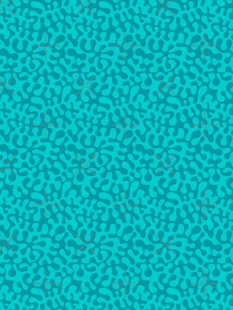 Abstract retro summer teal groovy pattern by MagentaRose