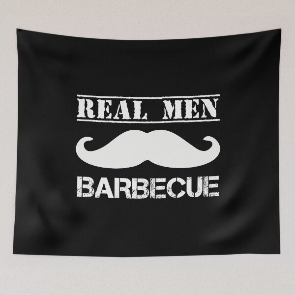 Item preview, Funny Real Men Barbecue Gift Manly Mustache BBQ designed and sold by Creekman Designs.