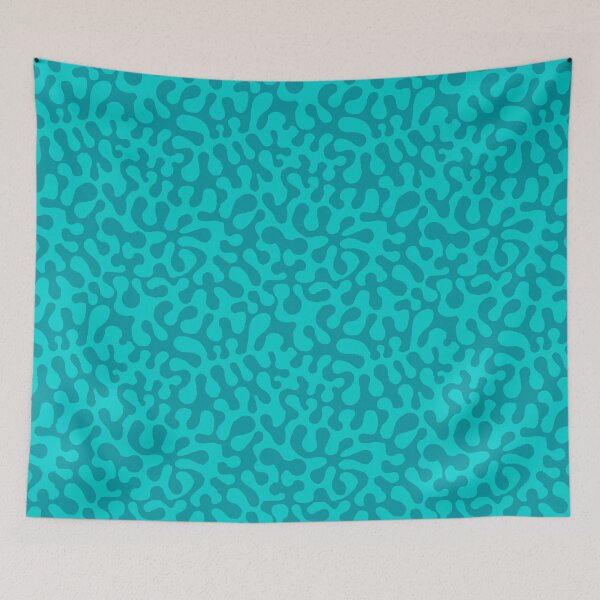 Item preview, Abstract retro summer teal groovy pattern designed and sold by MagentaRose.
