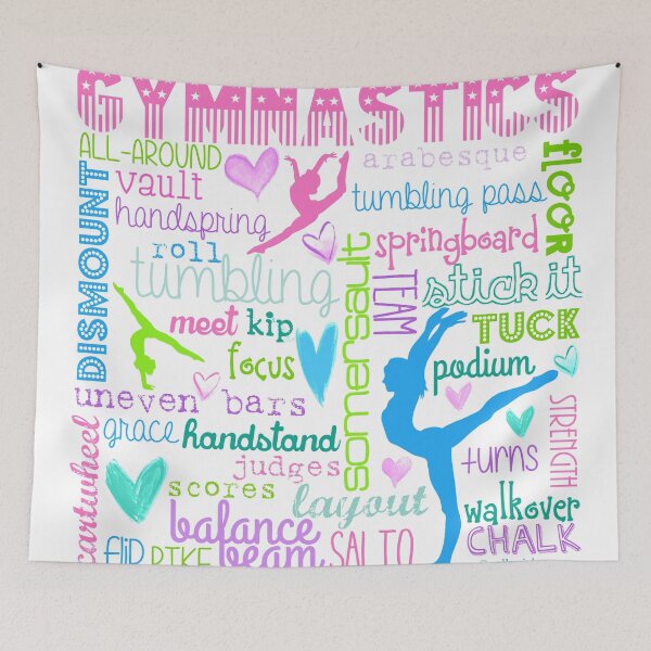 Item preview, Gymnastics Typography in Pastels designed and sold by gollygirls.