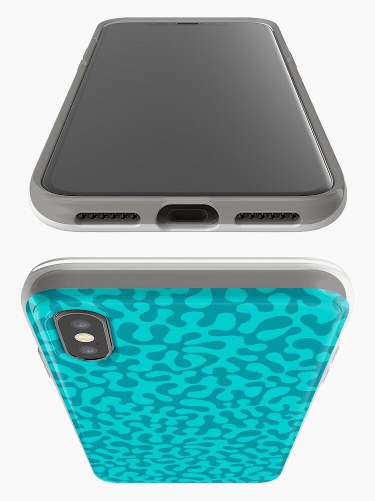 Thumbnail 3 of 5, iPhone Case, Abstract retro summer teal groovy pattern designed and sold by MagentaRose.