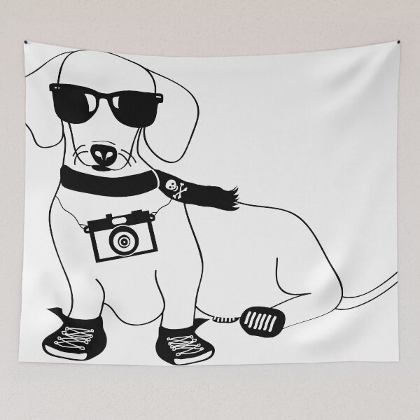 Item preview, Hipster Dachshund - Cute Dog Cartoon Character - Sausage Dog - Weiner Dog designed and sold by designedbyn.