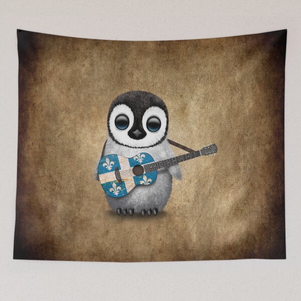 Item preview, Baby Penguin Playing Quebec Flag Guitar designed and sold by JeffBartels.