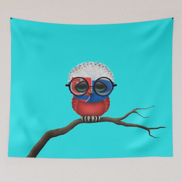 Item preview, Nerdy Slovakian Baby Owl on a Branch designed and sold by JeffBartels.