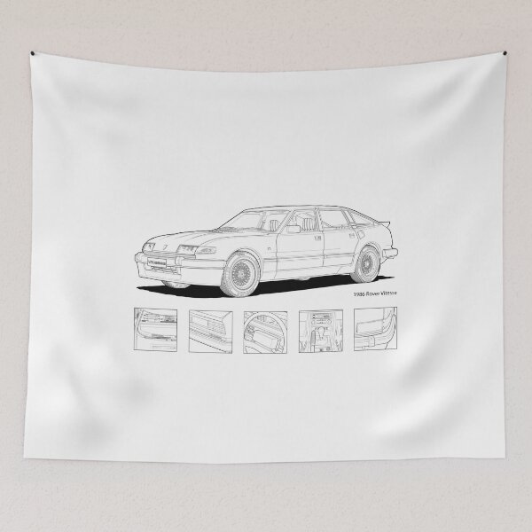 Item preview, Rover Vitesse 1986 Line Illustration designed and sold by DigitalCel.