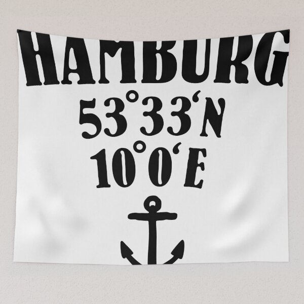 Item preview, Hamburg Koordinaten Längengrad Breitengrad Anker designed and sold by theshirtshops.