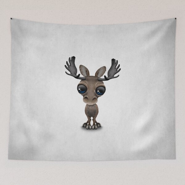 Item preview, Cute Curious Baby Moose Calf with Big Eyes on White designed and sold by JeffBartels.
