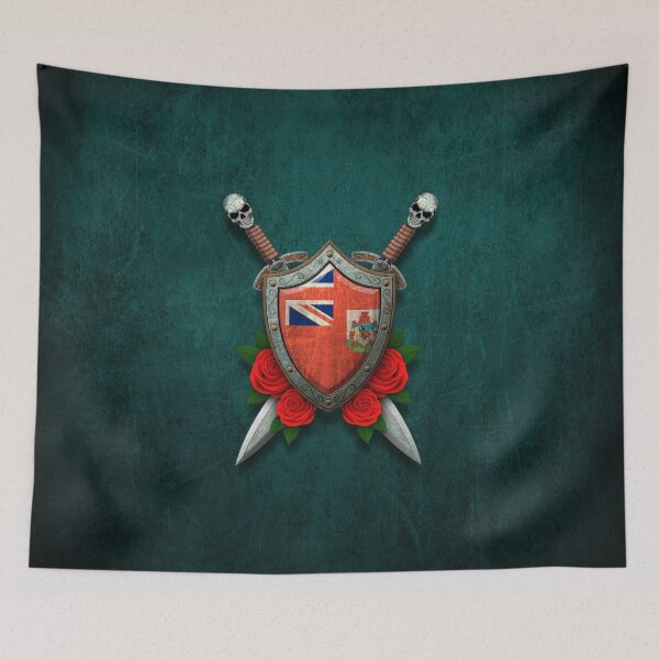 Item preview, Bermuda Flag on a Worn Shield and Crossed Swords designed and sold by JeffBartels.