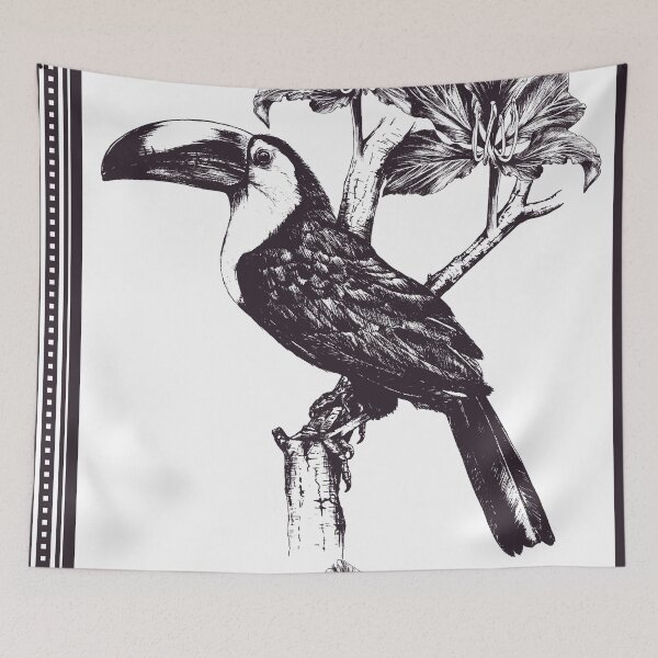 Item preview, Toucan and Bauhinia blakeana flowers designed and sold by ramarama.