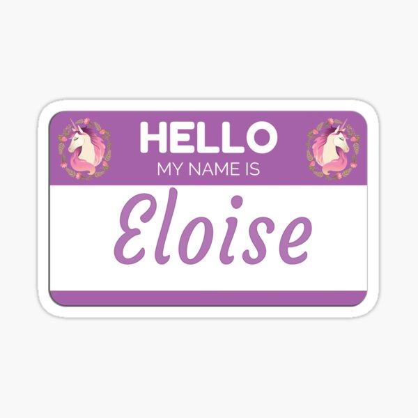 Aperçu de l'œuvre  Unicorn Hello My Name Is Eloise - Gift For Someone Called Eloise créée et vendue par Bontini.