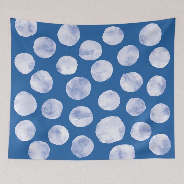 Item preview, Polka Dot | White on Blue designed and sold by weirdoodle.
