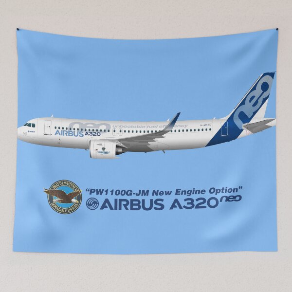 Item preview, Illustration of Airbus A320 NEO F-WNEO - Blue Version designed and sold by Steve H Clark.