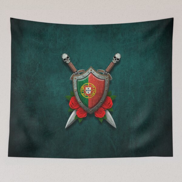 Item preview, Portuguese Flag on a Worn Shield and Crossed Swords designed and sold by JeffBartels.