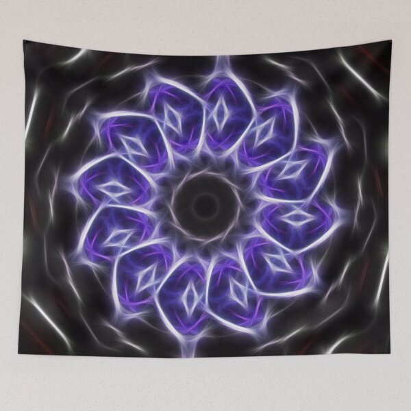 Artikelvorschau, Blaues lila schwarzes Kaleidoskop 6 entworfen und verkauft von TravelPhotoArt.