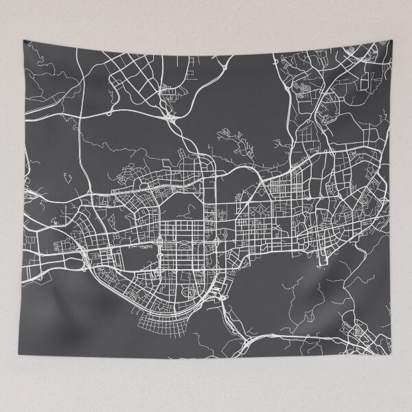 Item preview, Shenzhen Map, China - Gray designed and sold by MainStreetMaps.