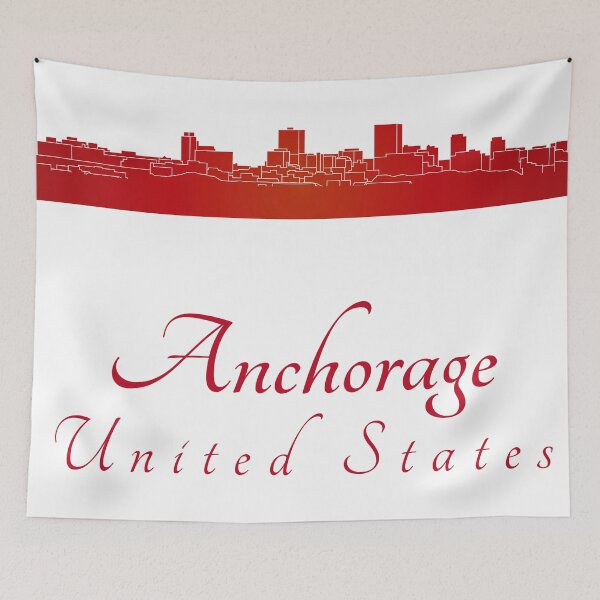 Item preview, Anchorage skyline in red designed and sold by paulrommer.