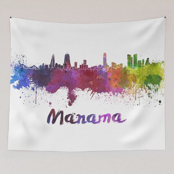 Item preview, Manama skyline in watercolor designed and sold by paulrommer.