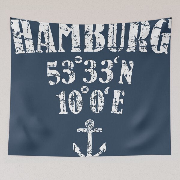 Item preview, Hamburg Koordinaten Vintage Weiss designed and sold by theshirtshops.