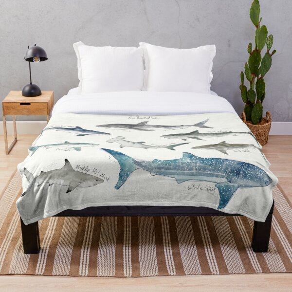 Sharks - Landscape Format Throw Blanket